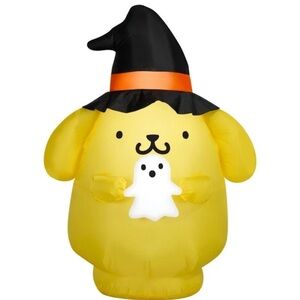 NWT. Hello Kitty Pompompurin Witch Hat & Ghost Light Up Halloween Inflatable 5'
